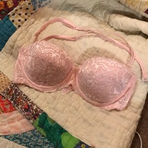 Pink Victoria’s Secret date night bra